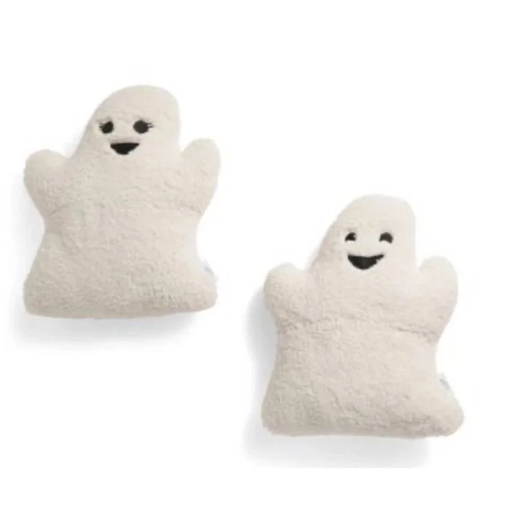 New 2 Halloween Throw Pillows Ghost by Novogratz Smiling Boy And Girl Sherpa